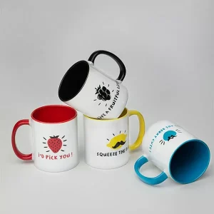 White Ceramic Mug with Color Inside